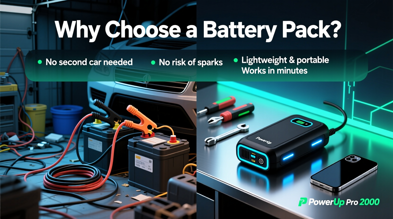 portable jump starter vs jumper cables why you need a battery pack