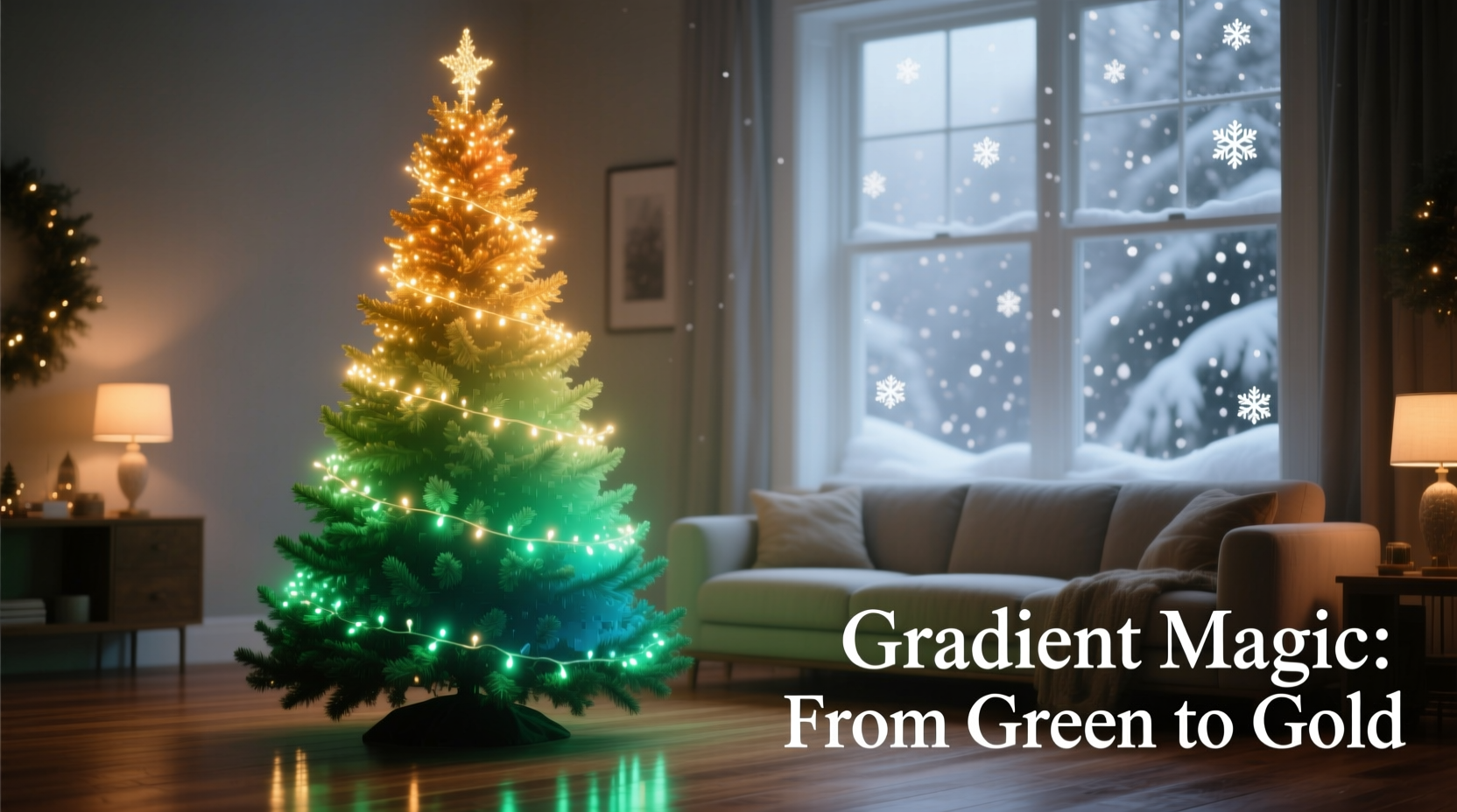 how to create a gradient color scheme on a christmas tree