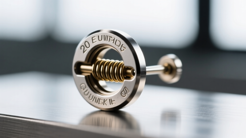 Extreme close-up of a 20-gauge earring post groove and the internal spring tabs of a metal friction back, highly detailed view.