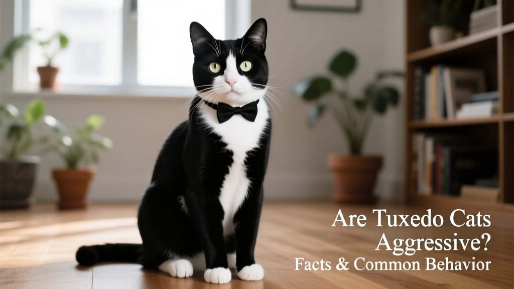 A sleek black-and-white tuxedo cat sitting upright with an alert, curious expression