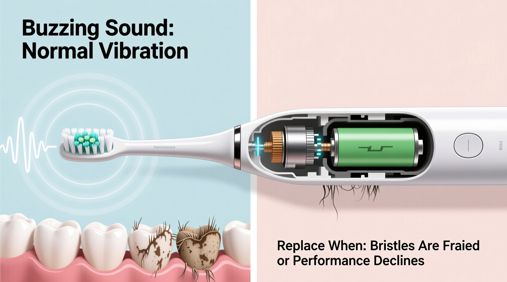 why is my electric toothbrush making a buzzing sound and when to replace it