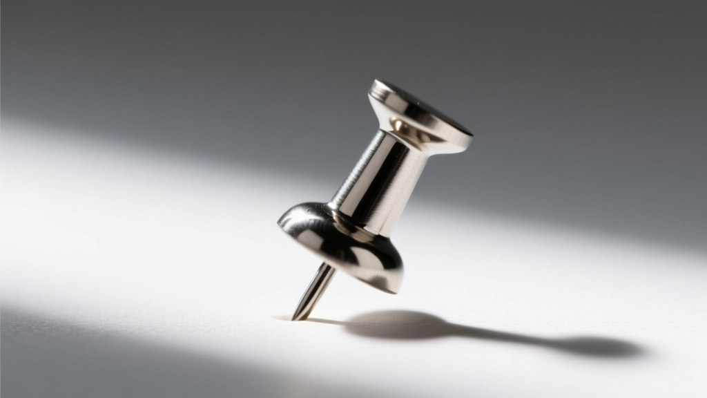 Macro shot of a threadless push-pin earring being bent slightly at the base to create tension before insertion into a tragus hole