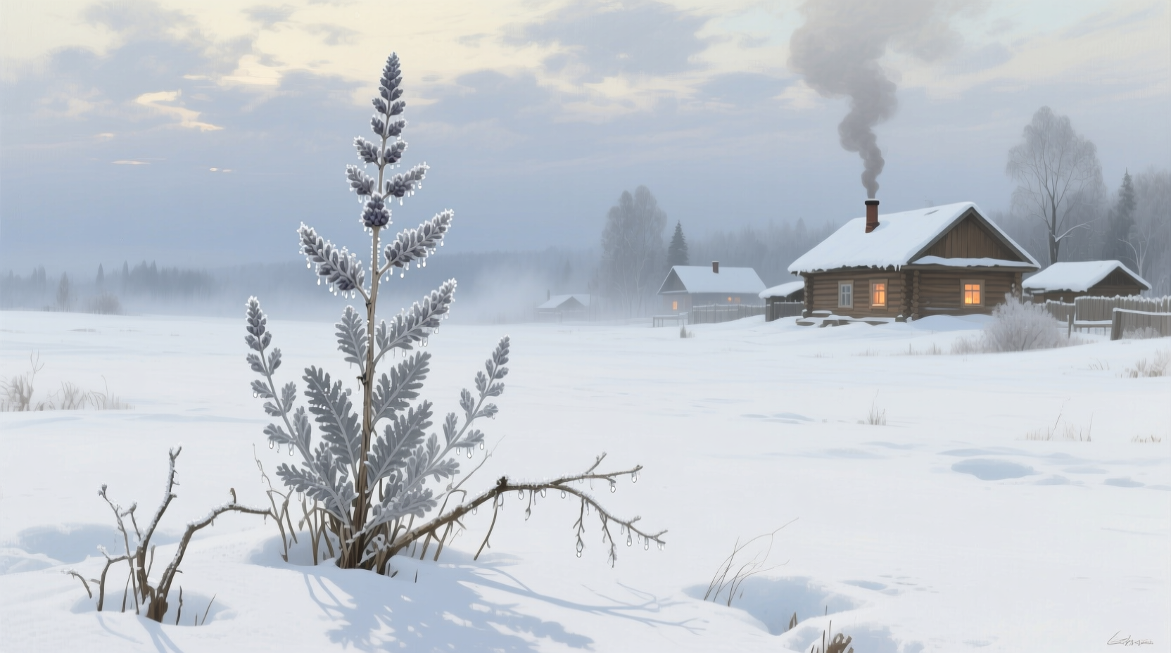 russian sage in winter