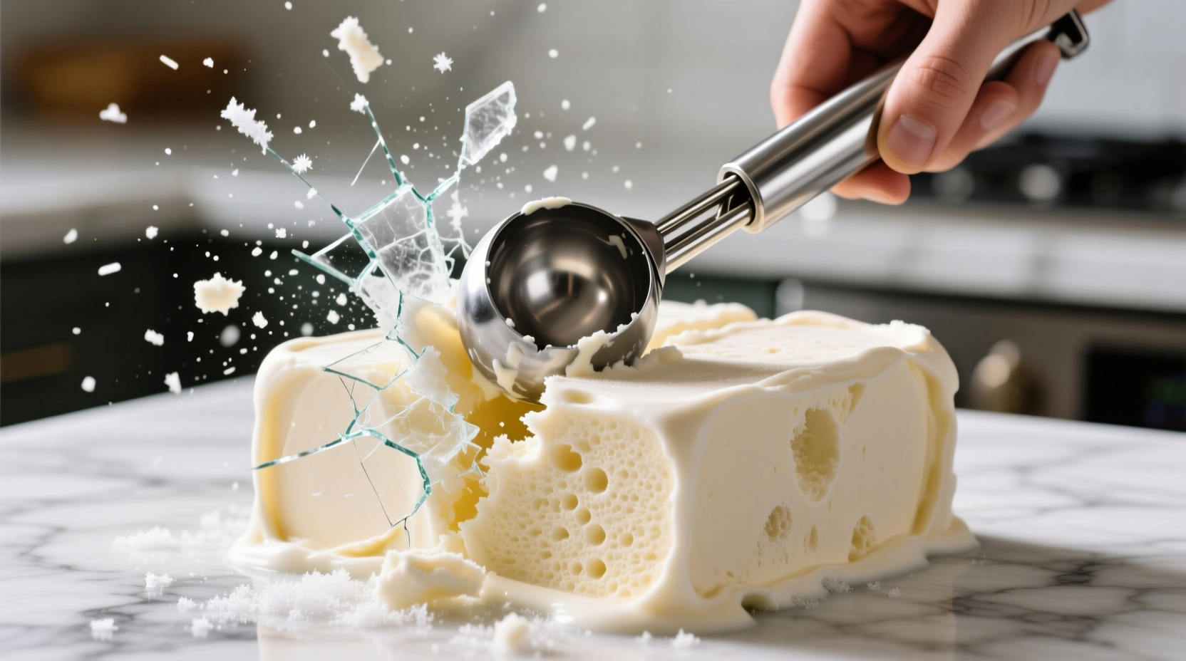 the best way to scoop hard ice cream