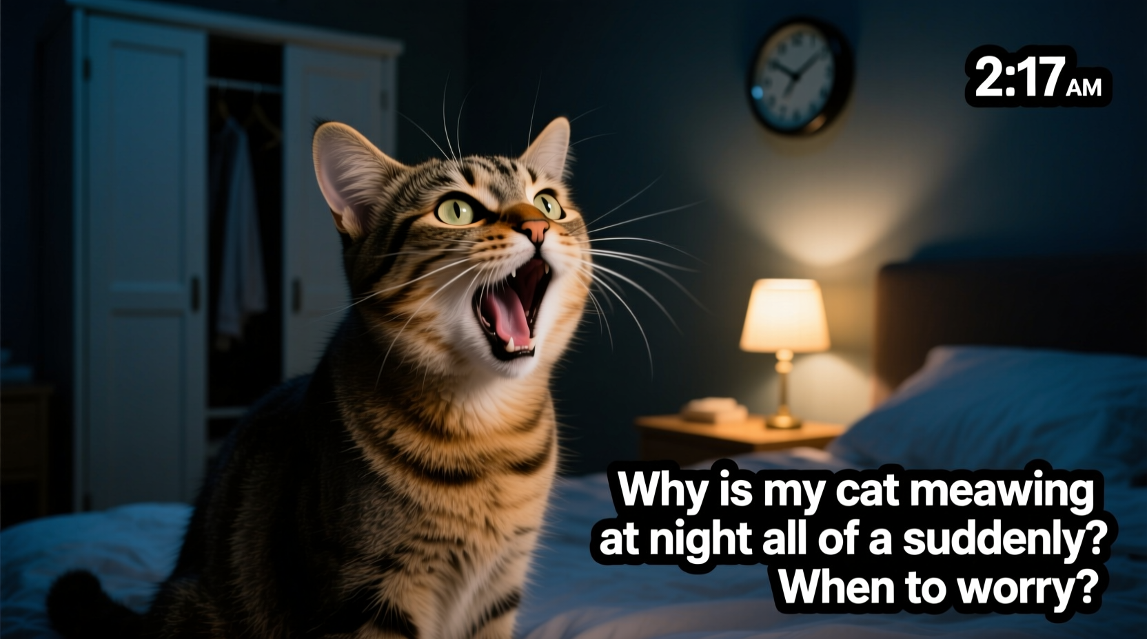 why is my cat meowing at night all of a sudden when to worry