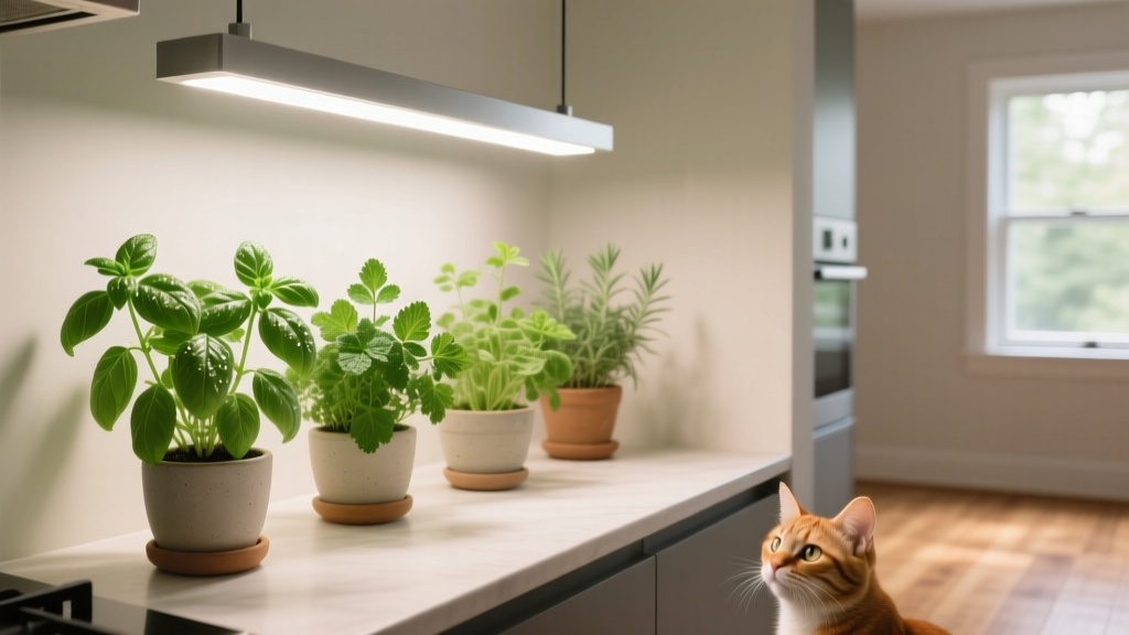 Cat-Safe Indoor Herbs for LED Grow Lights (2026)
