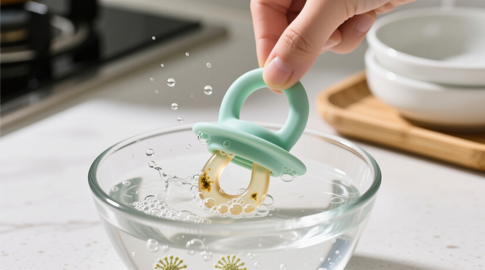 eco friendly cleaning tips silicone teether clip sanitizing