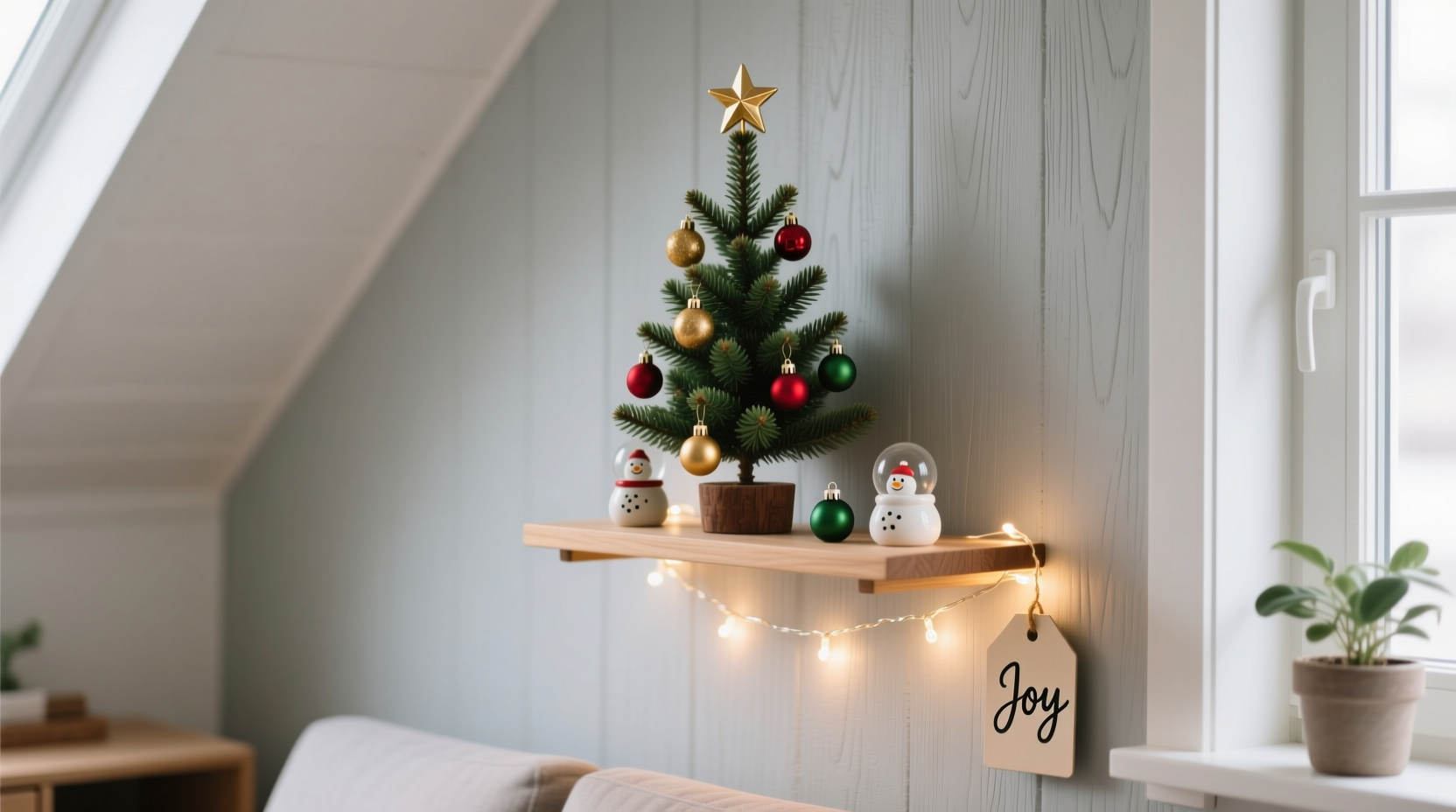how to make a floating shelf christmas tree display for tiny homes