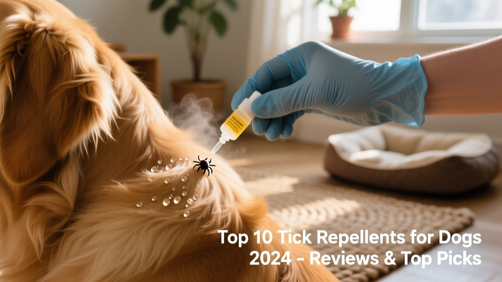 Close-up of a dog’s fur with a tick repellent being applied to the shoulder area