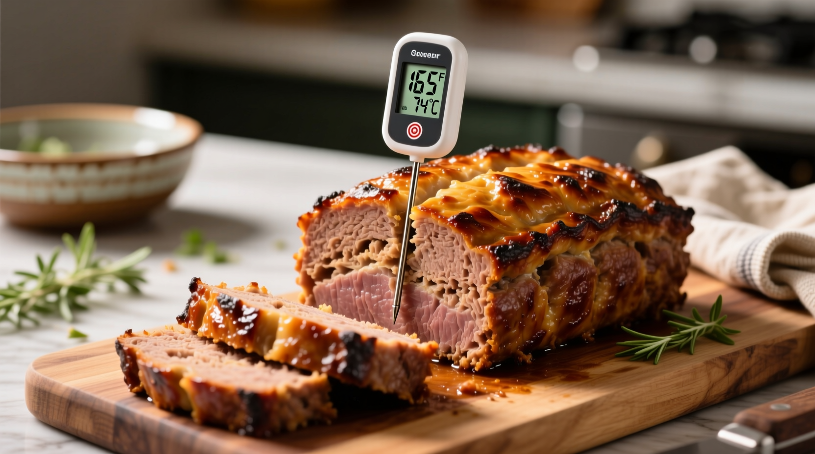 meatloaf temperature thermometer reading