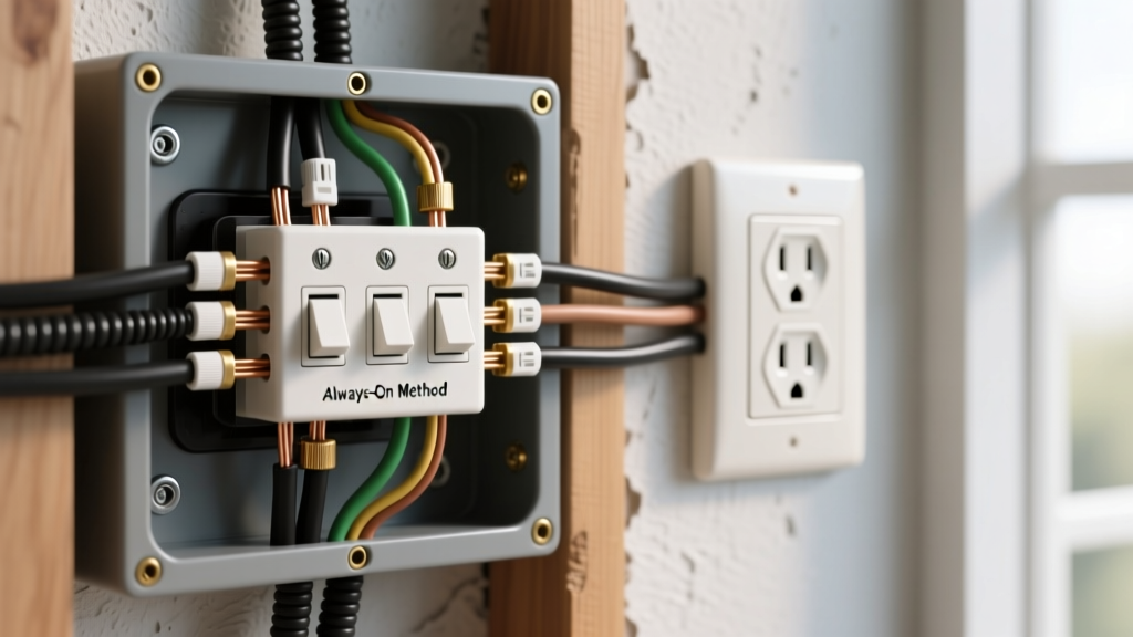 How to Wire an Outlet Off a 3-Way Switch (Always-On Method)