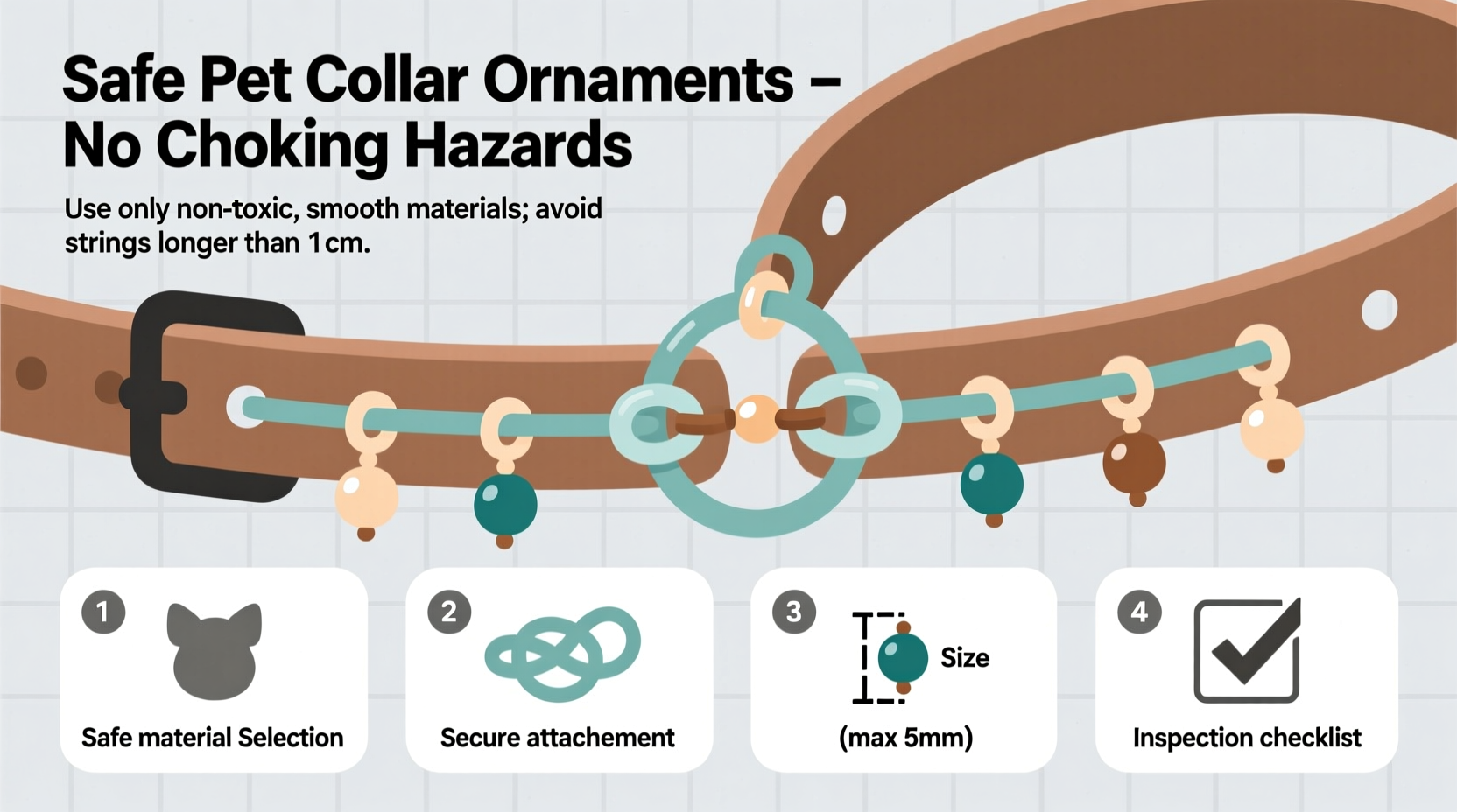 how to attach tiny ornaments to pet collars safely without choking hazards