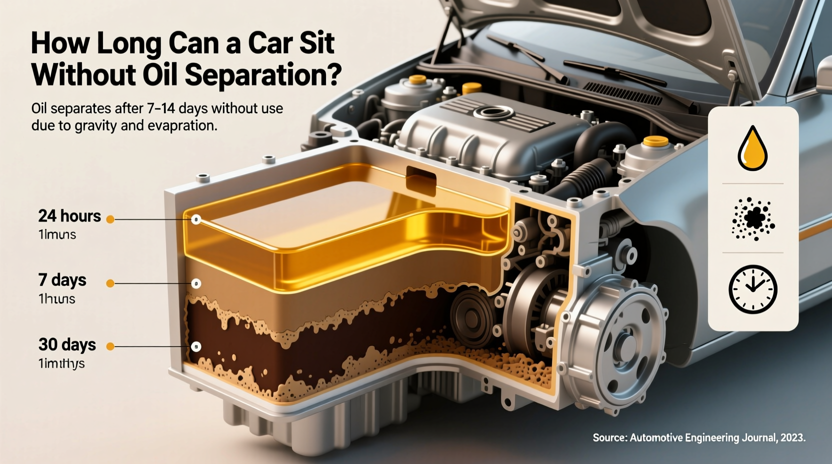 how long can a car sit without the oil separating
