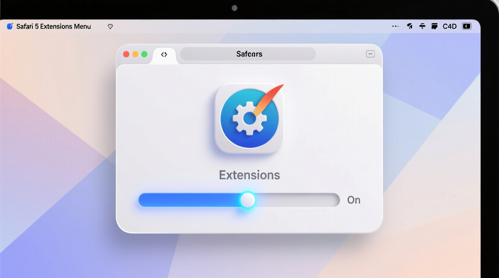 enable the extensions menu in safari 5 for early add on