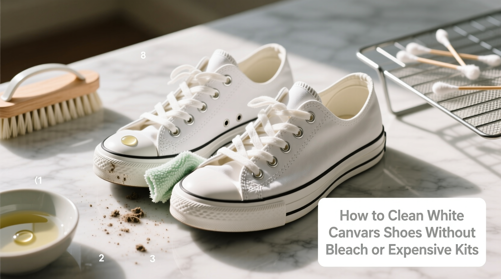 how to clean white canvas shoes without bleach or expensive kits