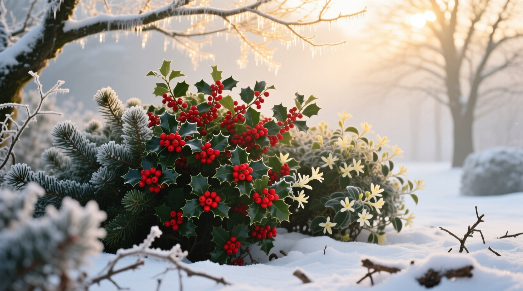 showy winter shrubs