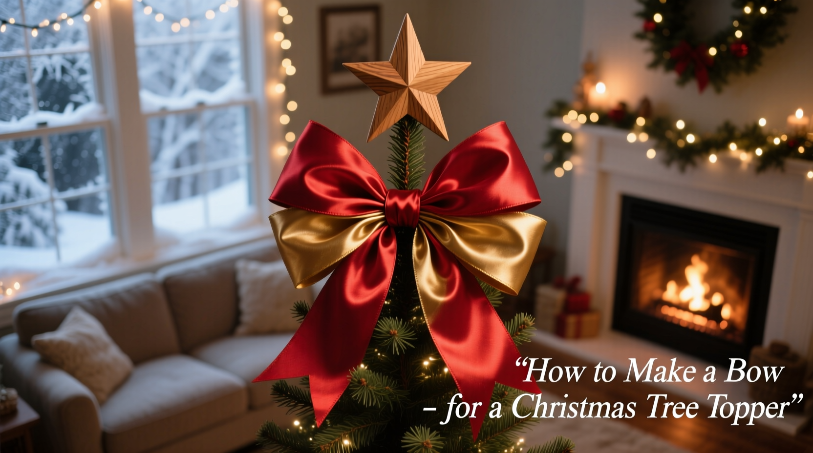 how to make a bow for a christmas tree topper