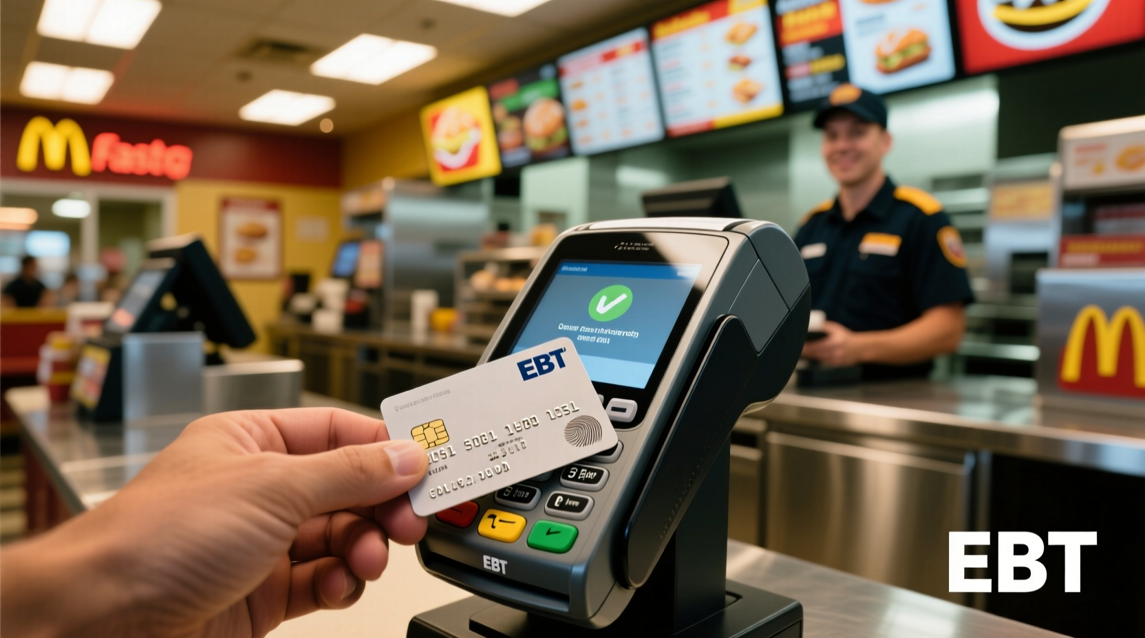 EBT card being used at fast food counter