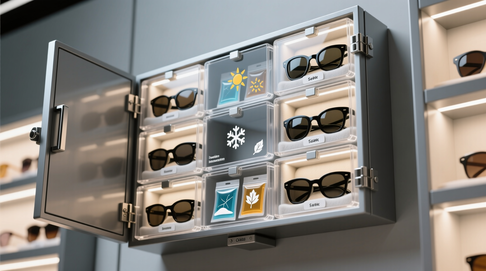 closet organization tips for sunglasses