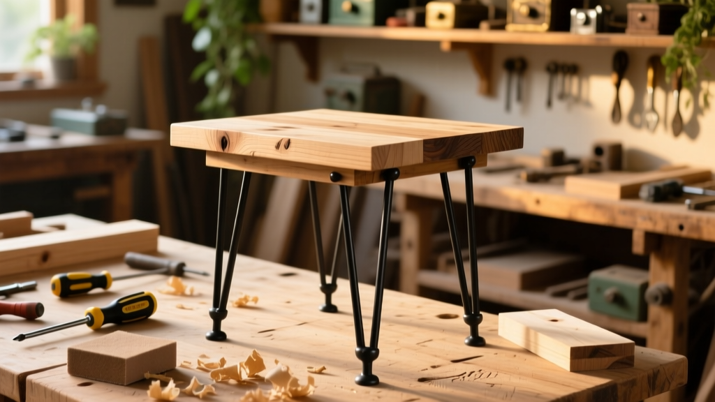 DIY Side Table: Rustic Pine with Hairpin Legs