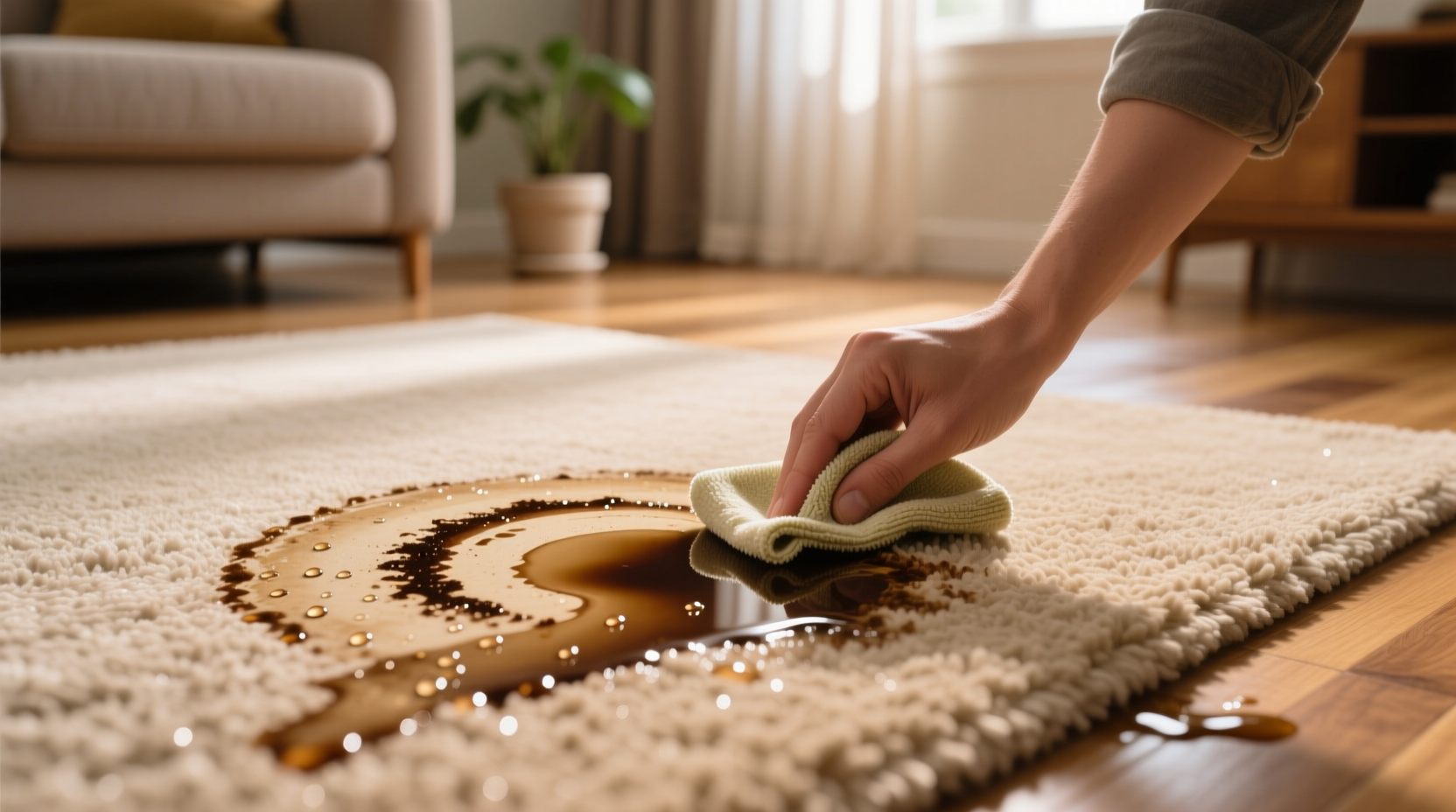 removing coffee stains from carpet