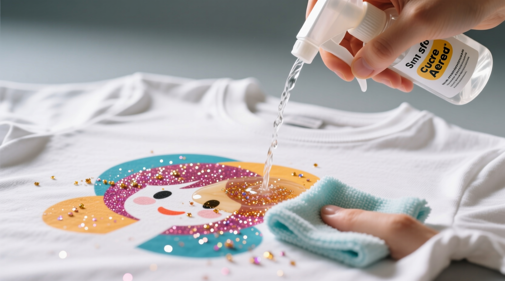 glitter glue removal for cotton tees