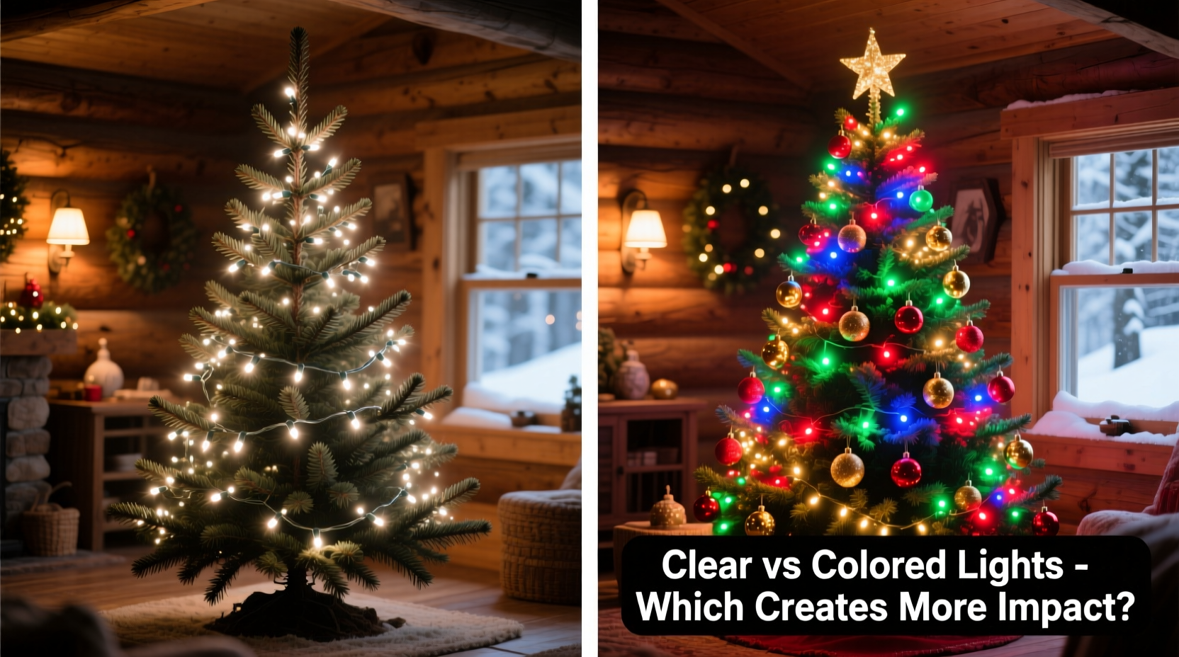 how to choose between clear and colored christmas tree lights for impact