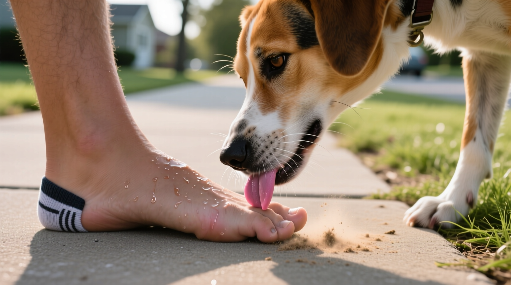 why does my dog lick my feet after a walk taste or instinct