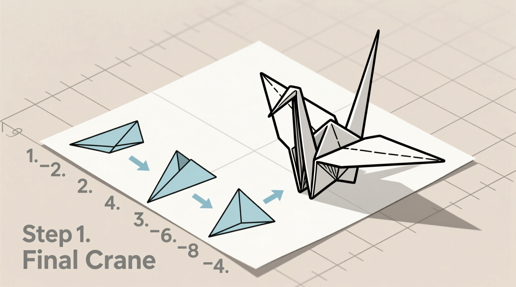 how to make a crane bird with paper