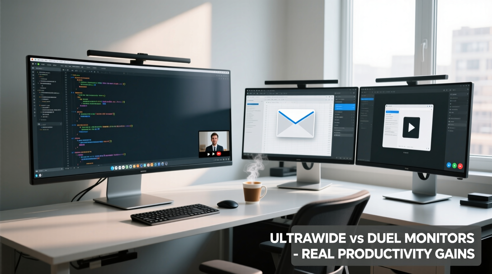 ultrawide monitor vs dual screens for multitasking pros and real productivity gains