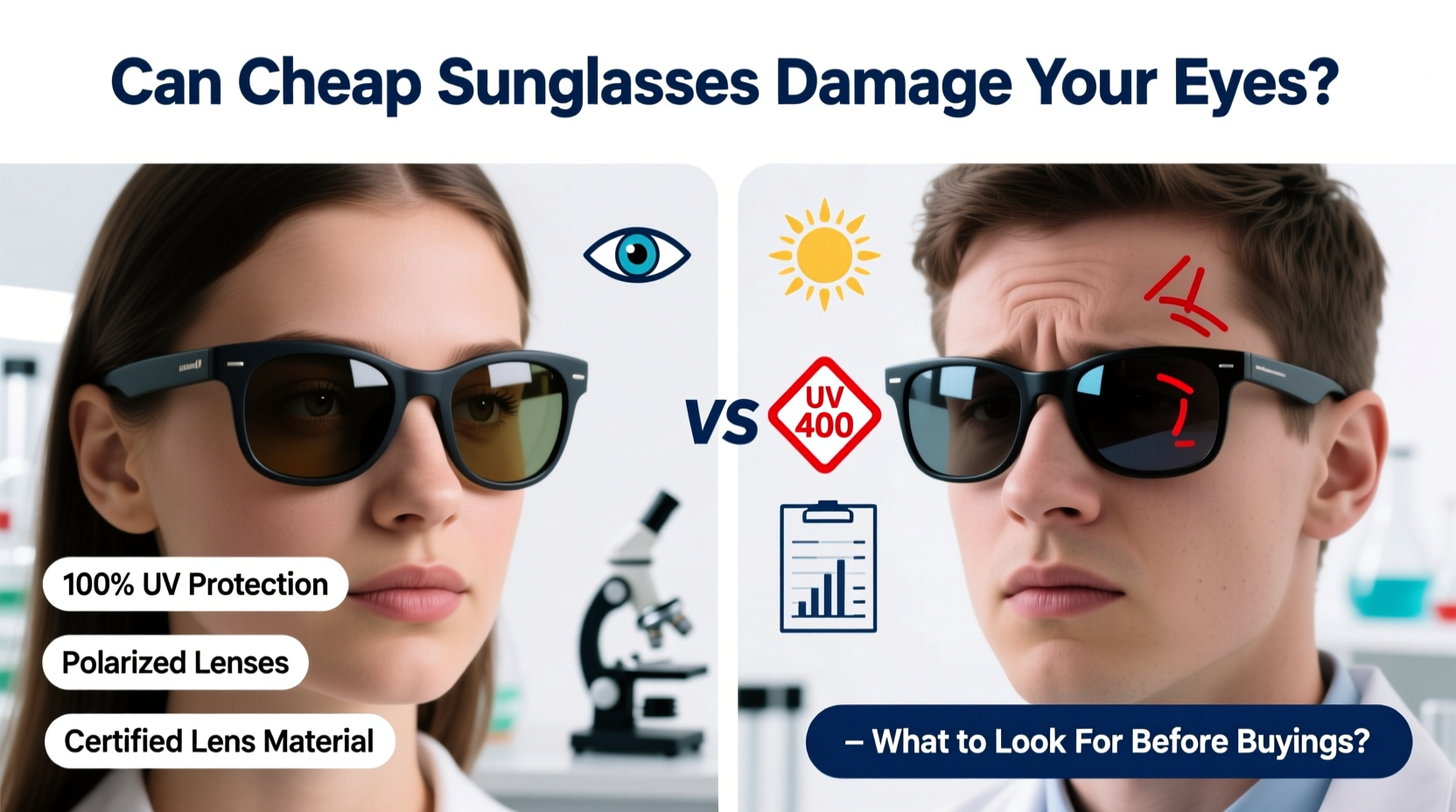 can wearing cheap sunglasses damage your eyes what to look for before buying