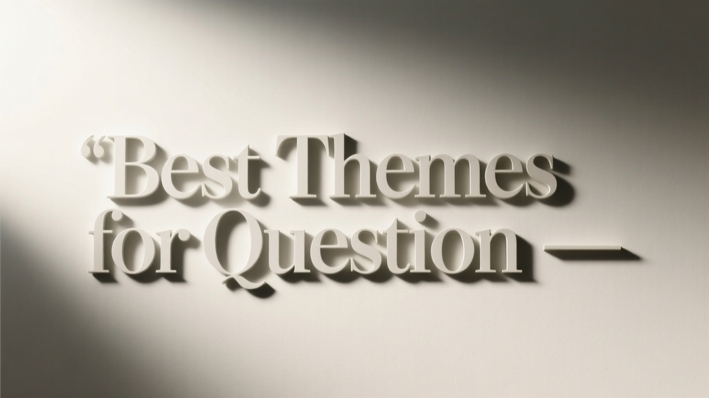 Best Themes For Question: Strategic Venue Selection Based on Audience, Format, and Purpose