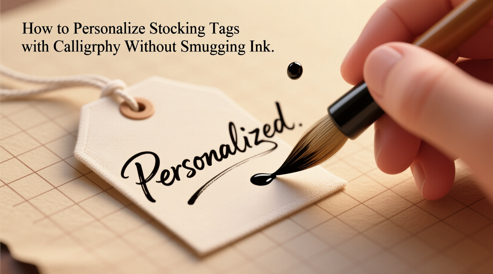 how to personalize stocking tags with calligraphy without smudging ink