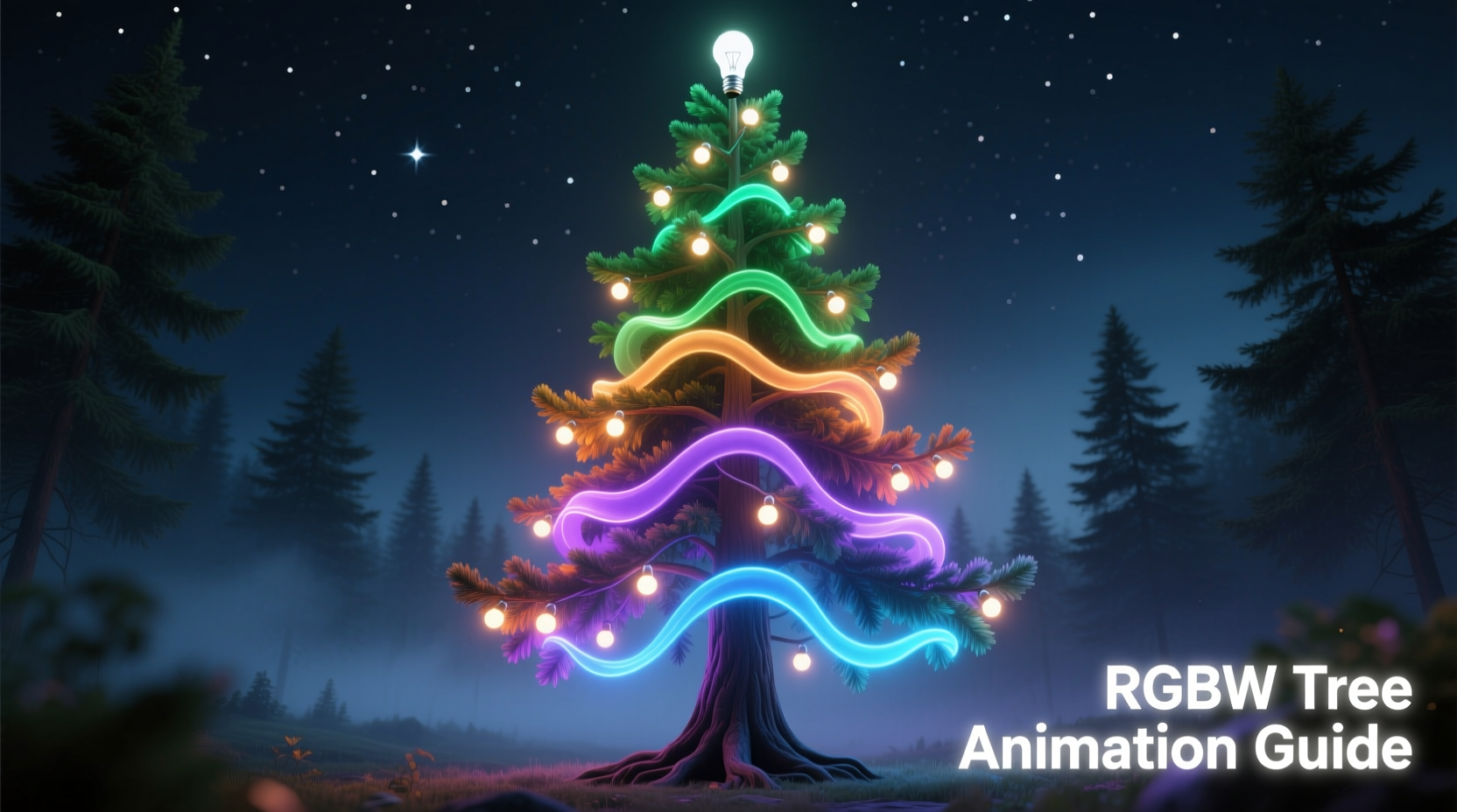 how to use rgbw smart bulbs to create animated tree effects