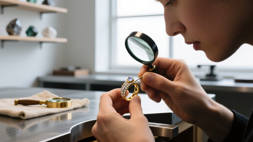 A jeweler's workbench displaying a liver of sulfur solution, a polishing cloth, and an antiqued white bronze devil necklace chain.