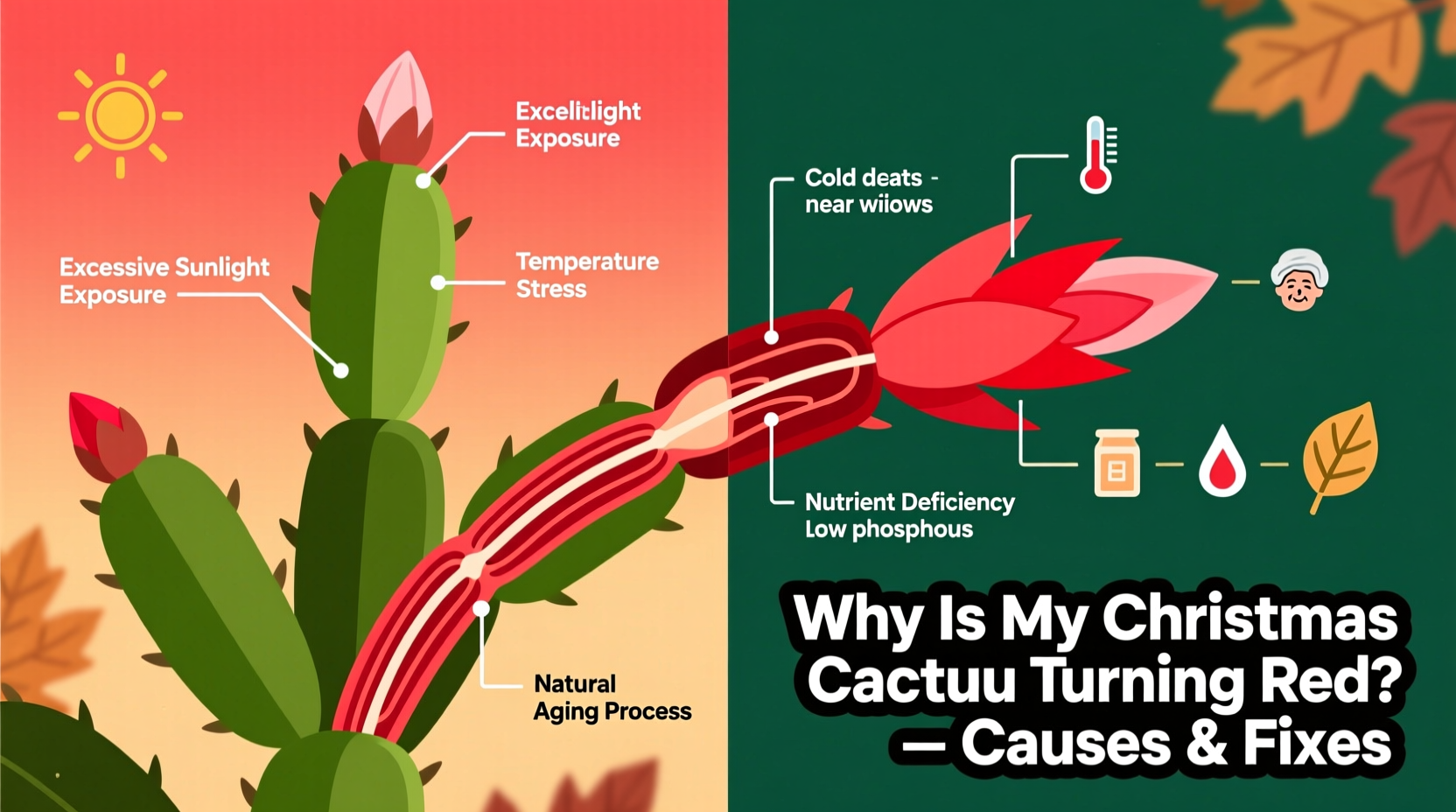 Fix Red Christmas Cactus in 3 Steps | TheHomeSprouts