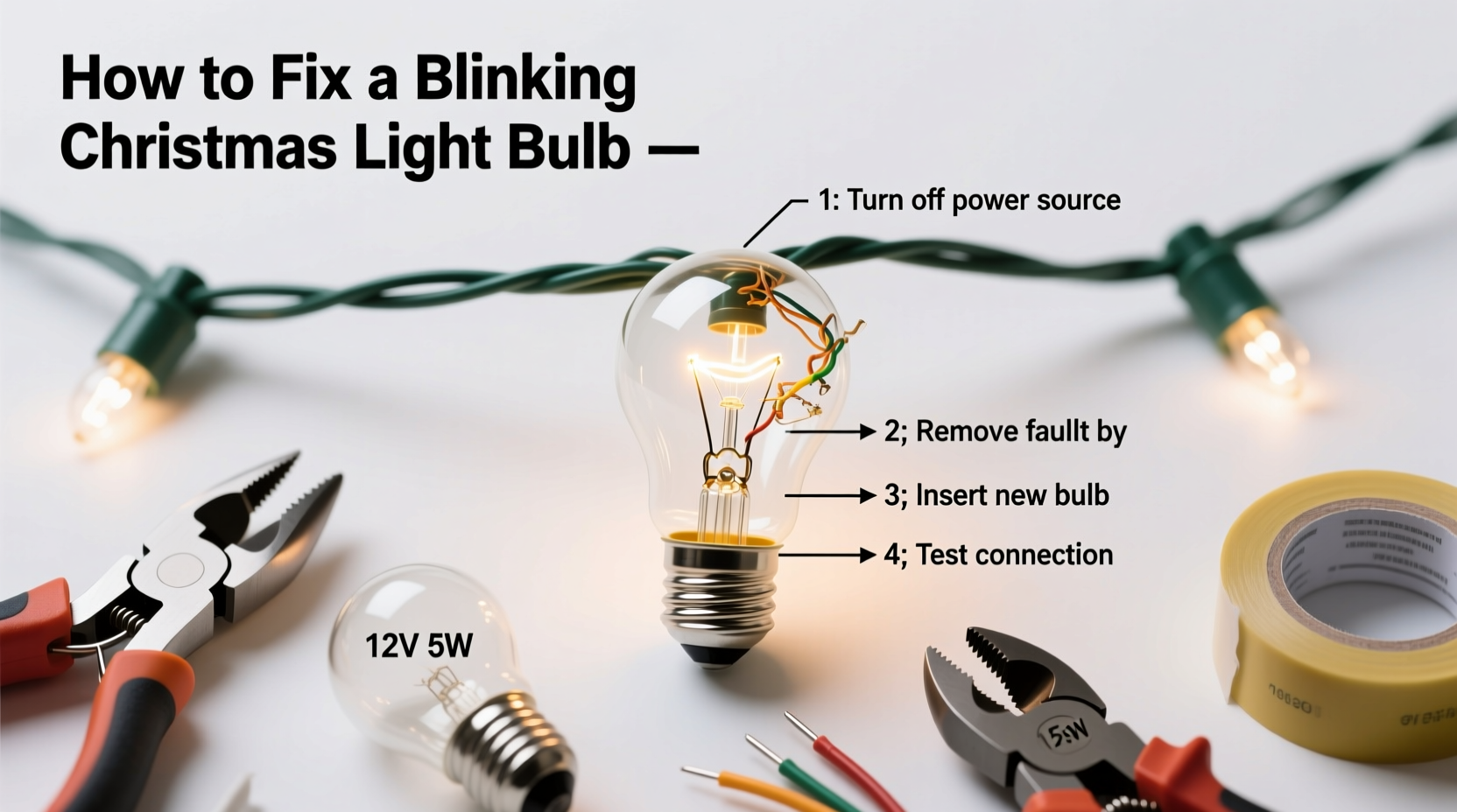 how to fix a single blinking bulb on a string of christmas lights