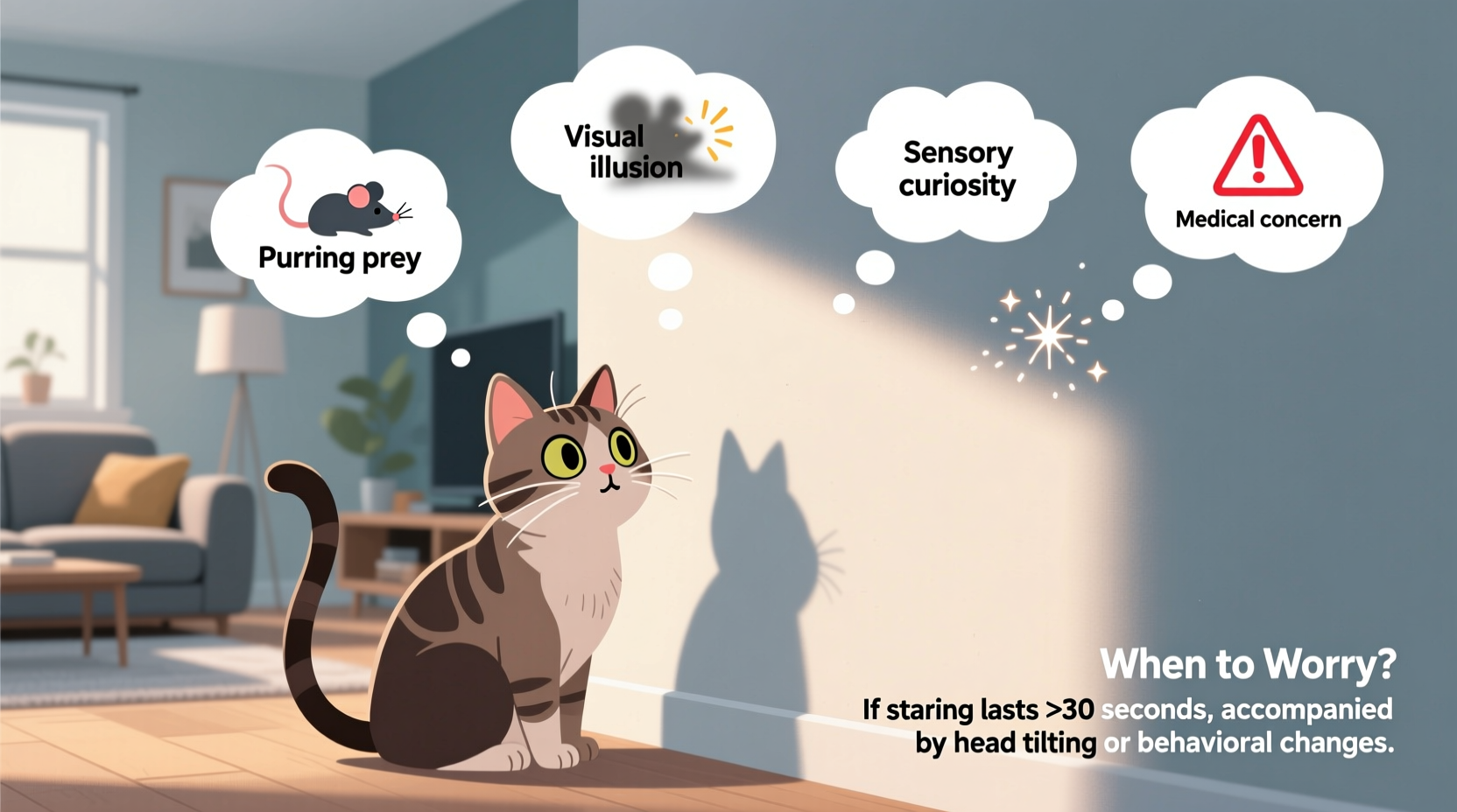 why do cats stare at walls out of nowhere possible reasons and when to worry