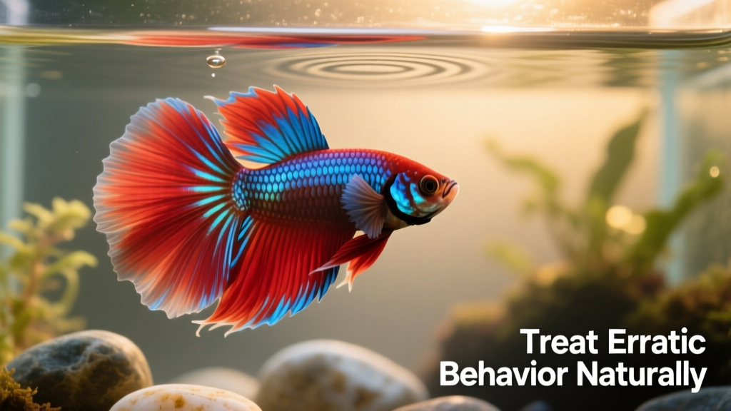 Close-up of a healthy, vibrant betta fish flaring gently in clear water