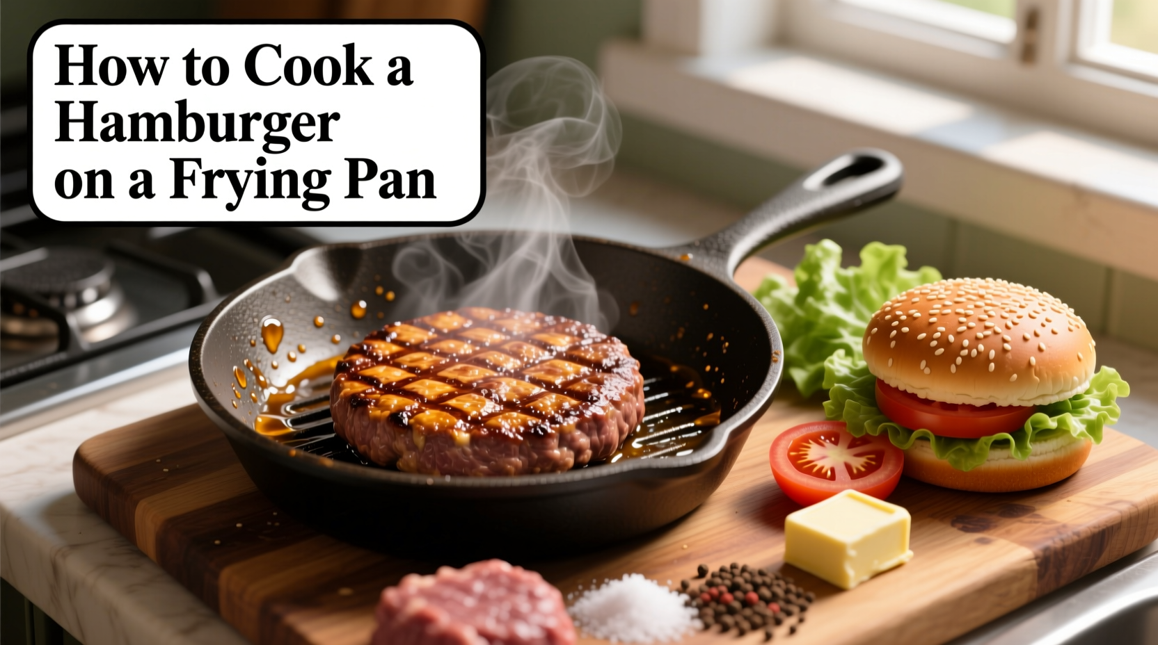 how to cook a hamburger on a frying pan
