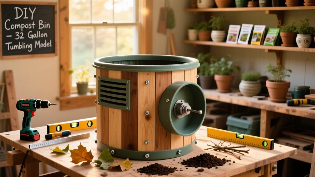 DIY Compost Bin: Build a 32-Gallon Tumbling Bin