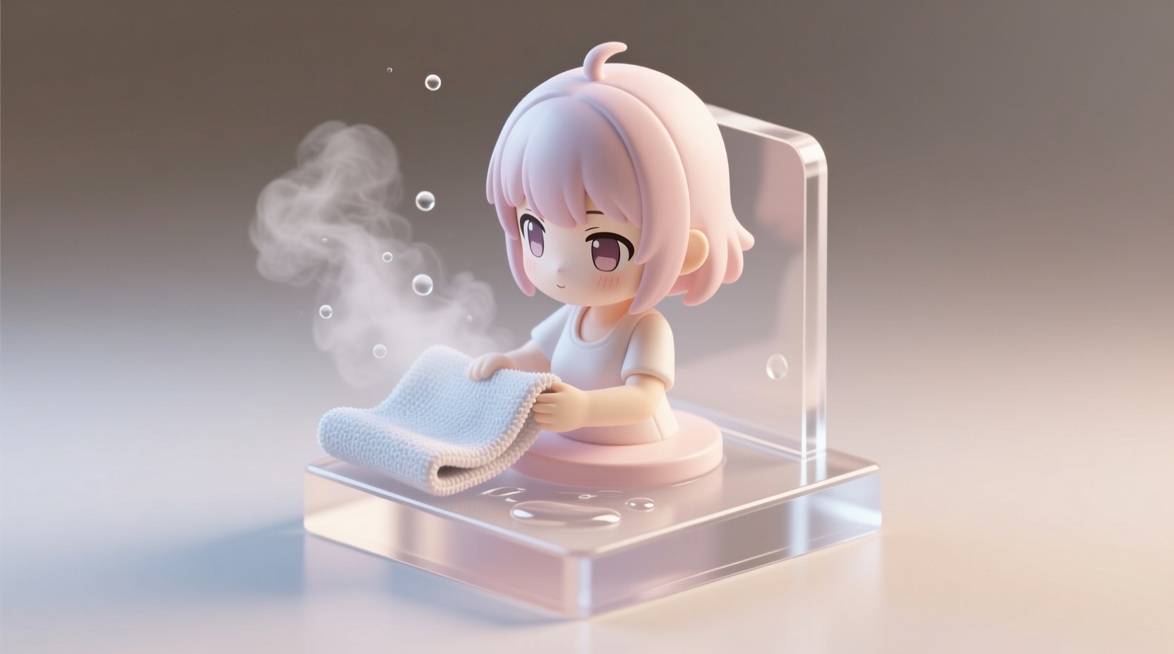 clean silicone figurine stands without clouding