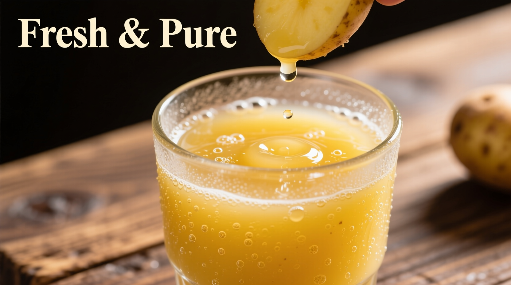 Freshly squeezed potato juice in glass