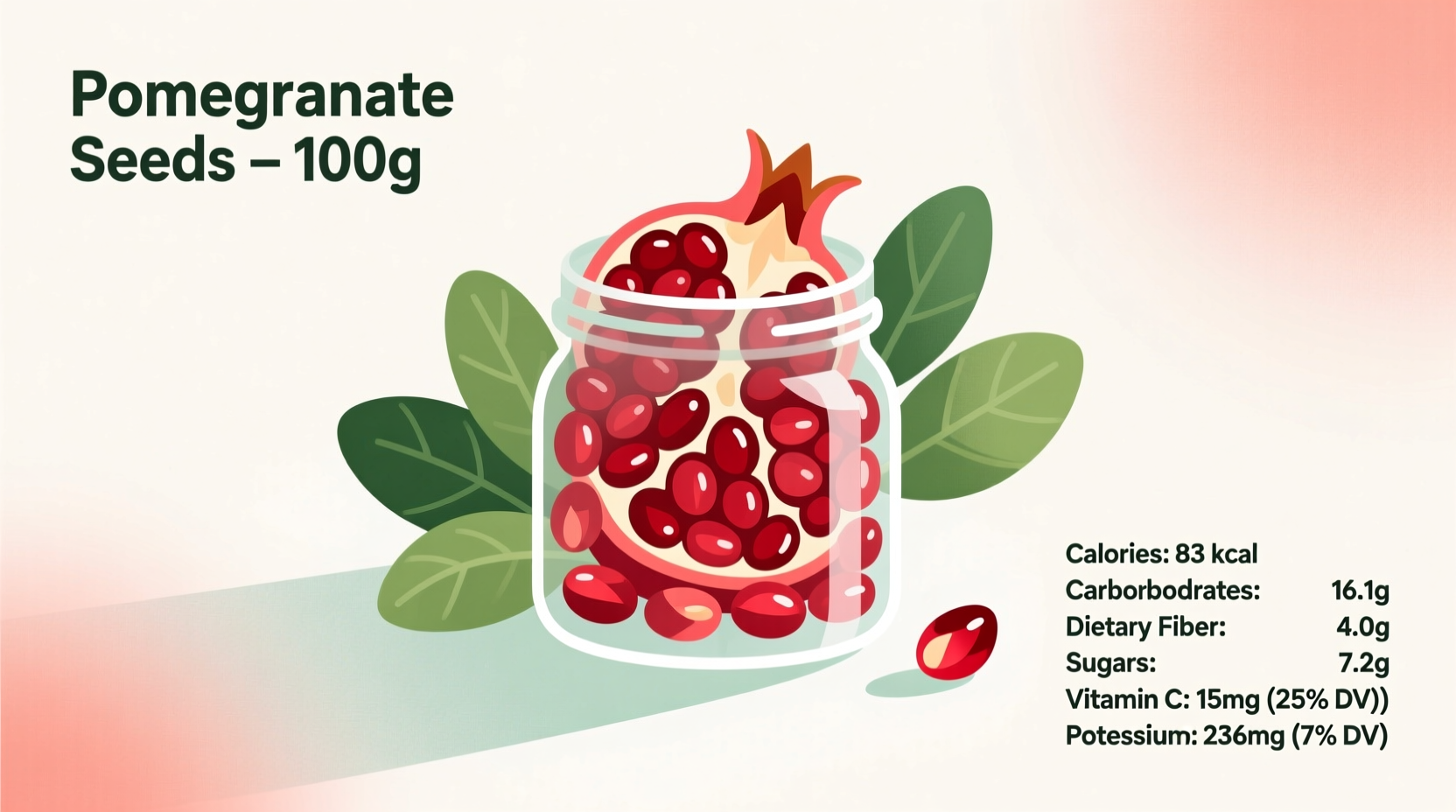 Pomegranate Seeds Nutrition Facts: Complete Data & Benefits