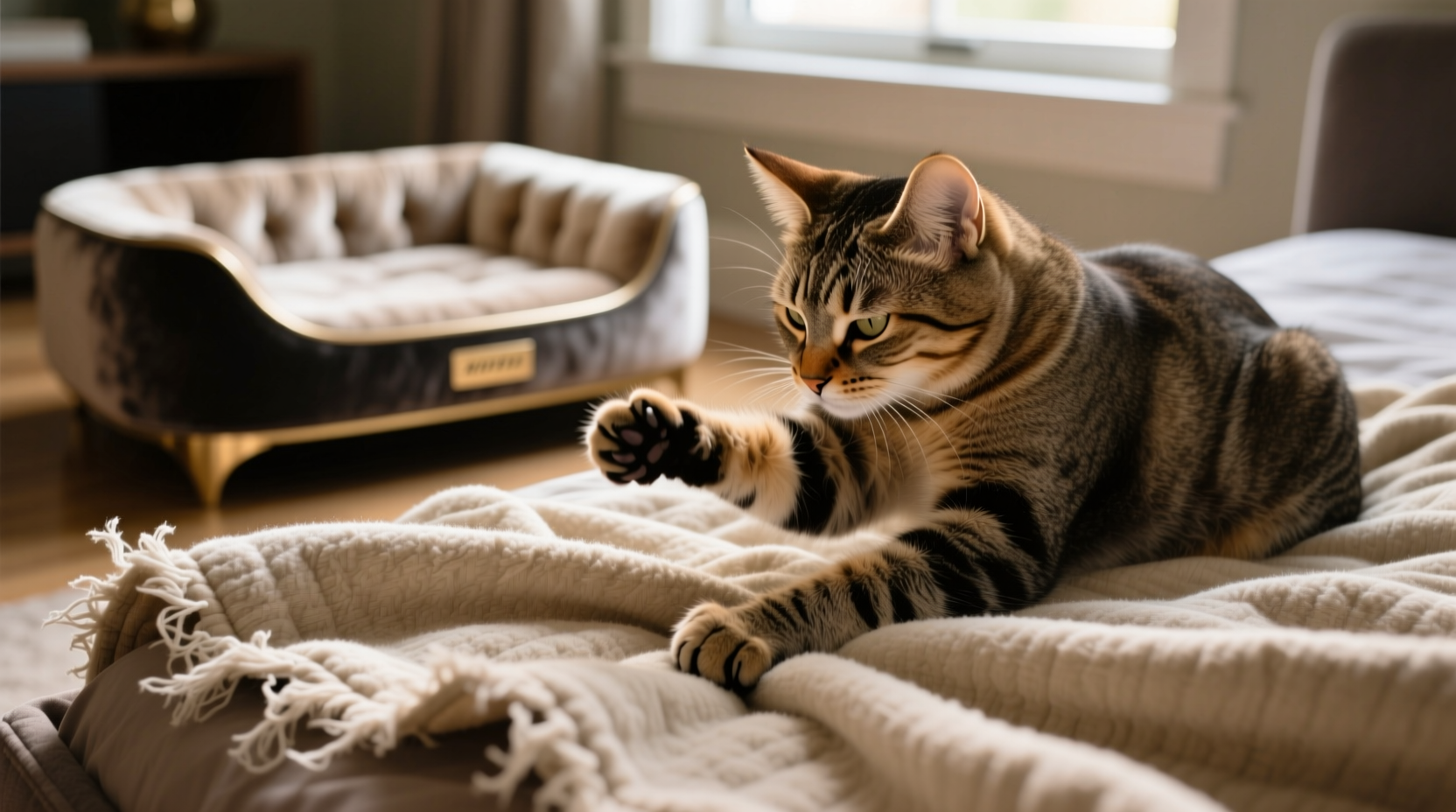 why does my cat knead my blanket but ignore its expensive bed