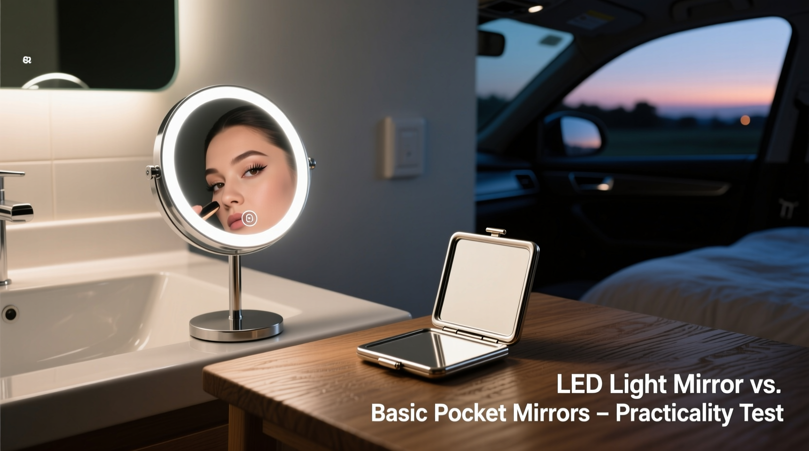 compact mirror with light vs basic pocket mirror practicality test