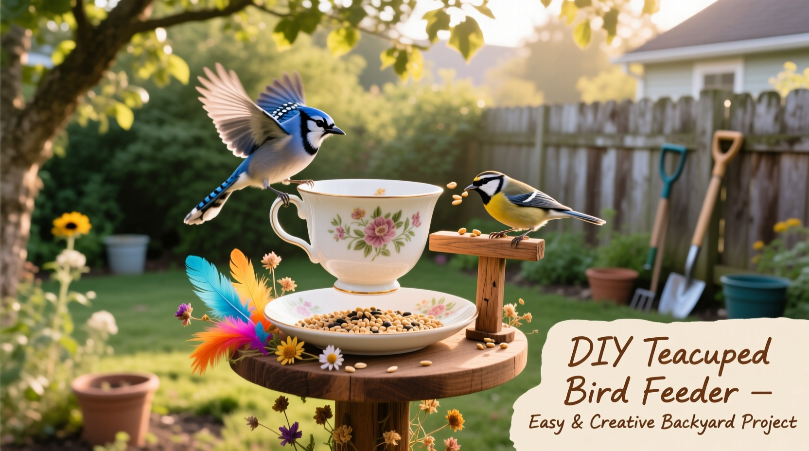 DIY Teacup Bird Feeder: Easy & Creative Backyard Project