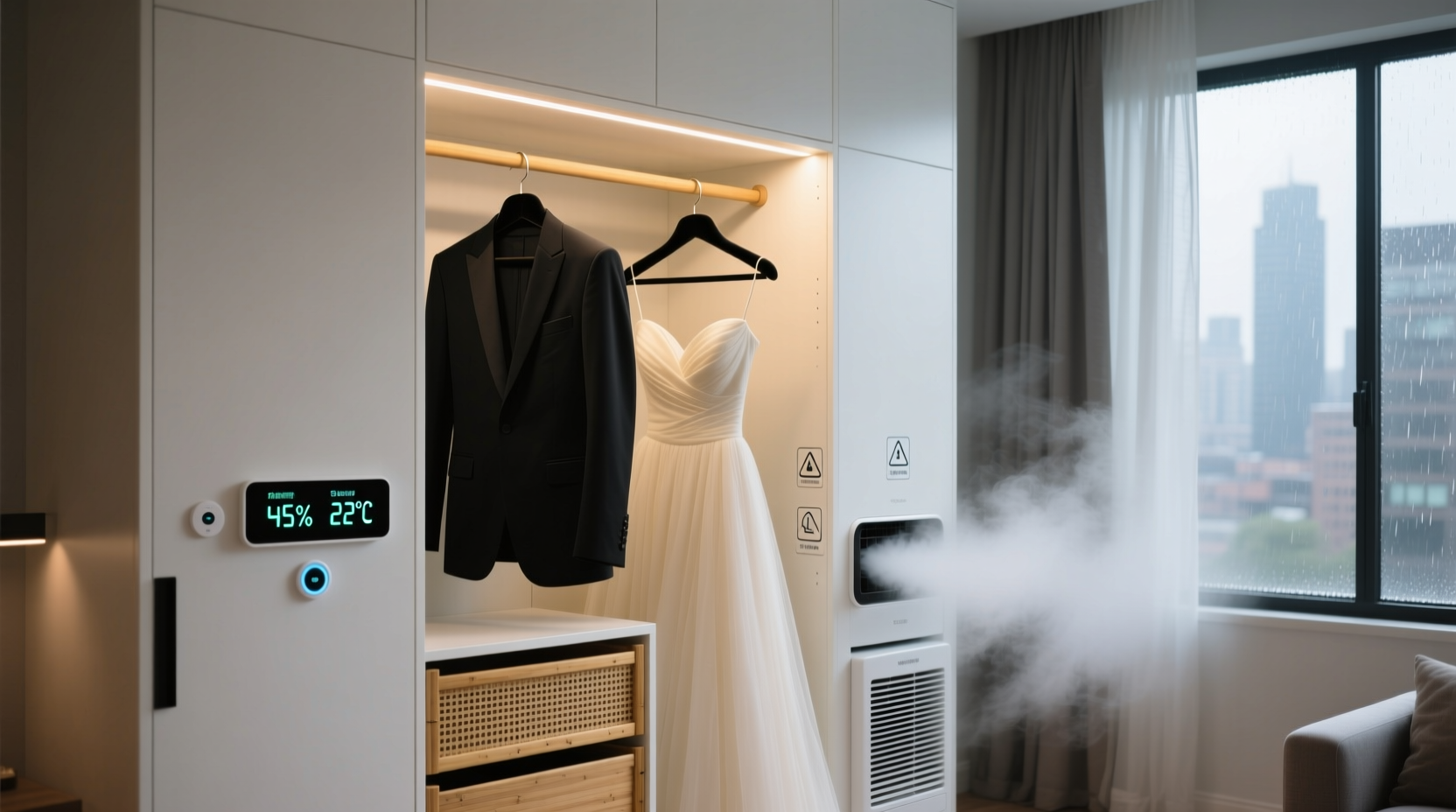 closet organization tips for formal gowns suits