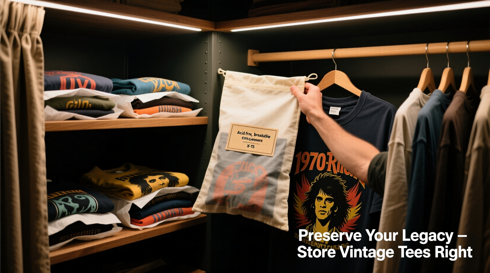 how to store vintage band tees without fading or damage