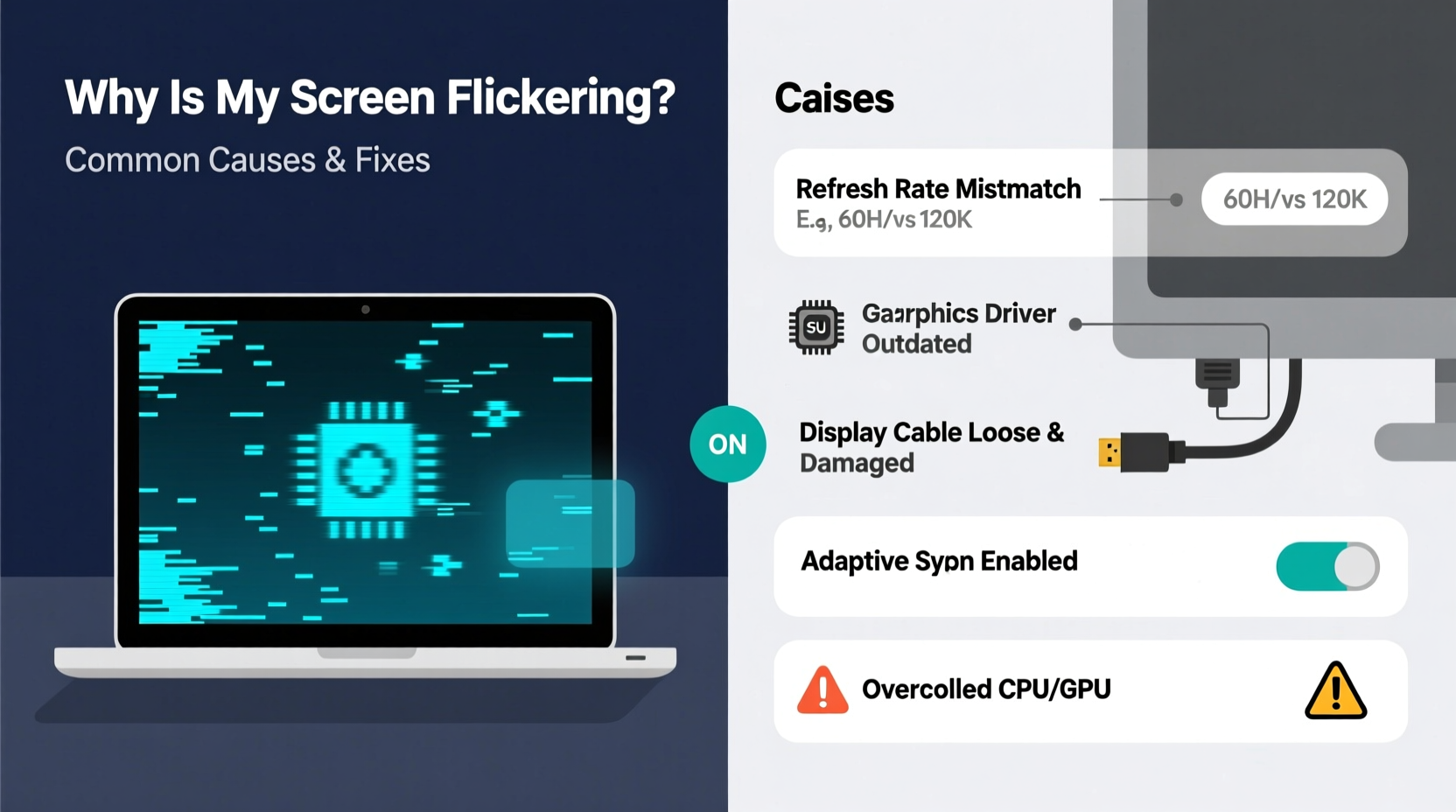 why is my screen flickering and what settings might be causing it
